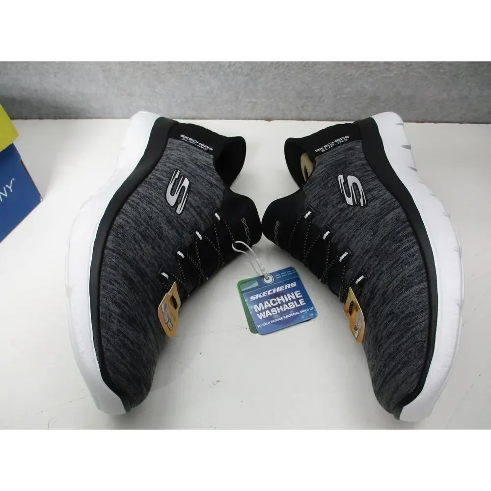 Skechers Slip-ins Summits Bungee Shoes Dazzling Haze Black White Womens Sz 8